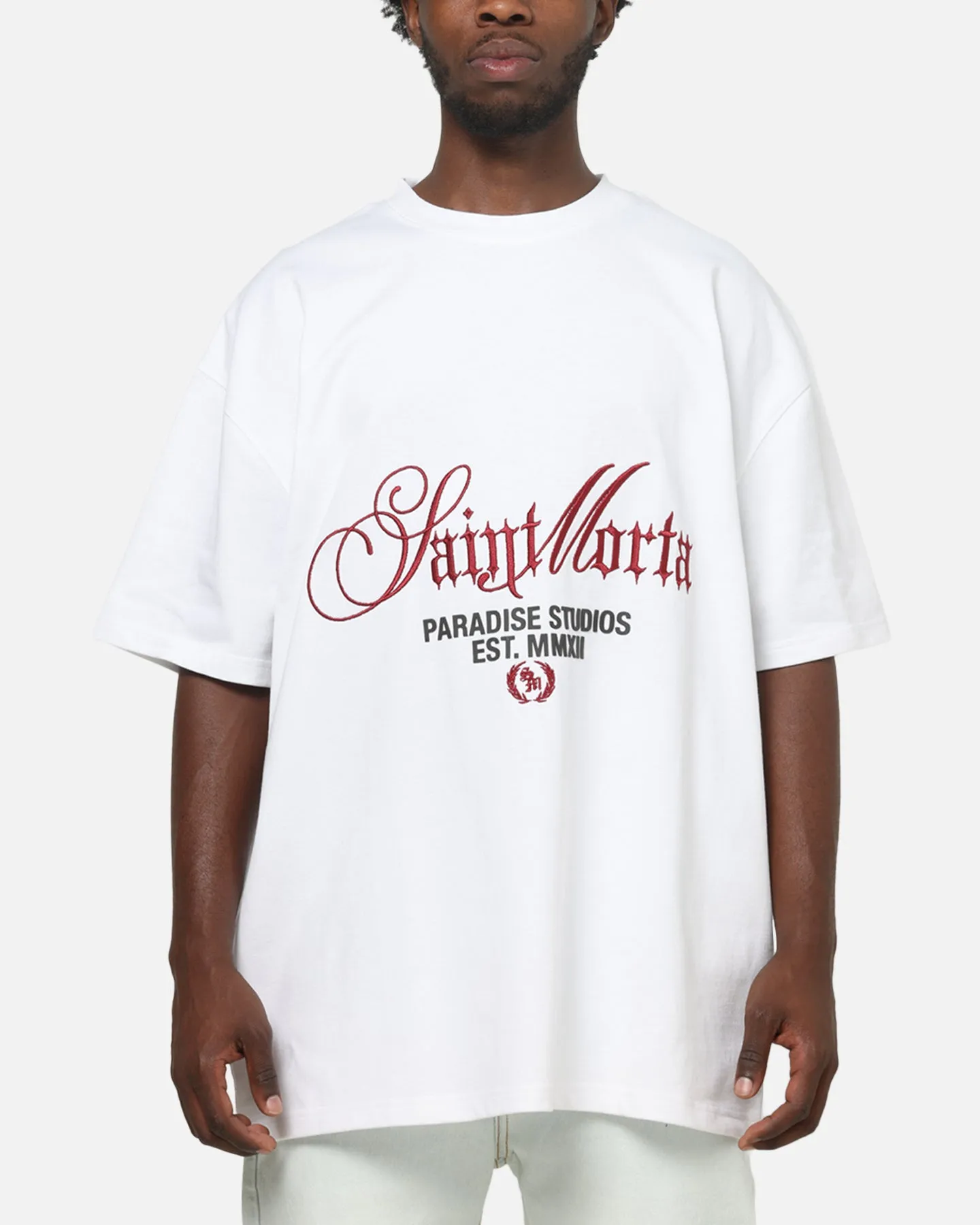 Saint Morta Regal Scripture Boxy T-Shirt White sold by Culture Kings