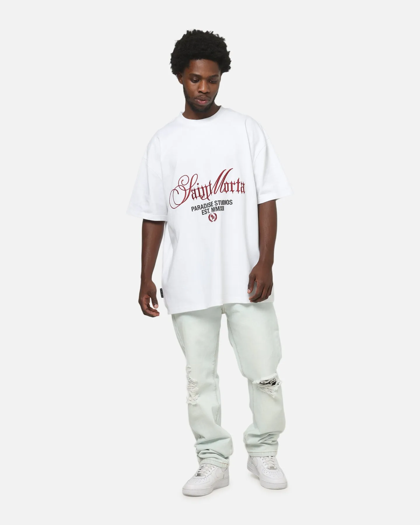 Saint Morta Regal Scripture Boxy T-Shirt White sold by Culture Kings product image thumbnail 2