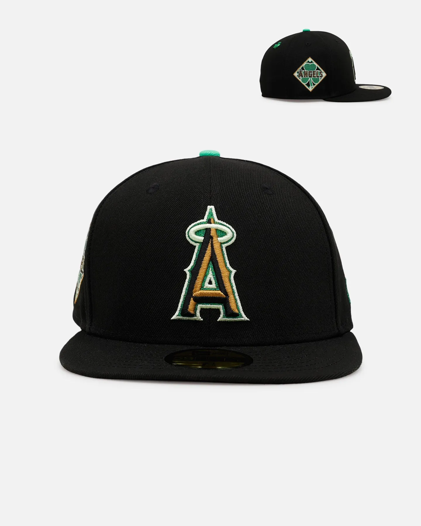 New Era Los Angeles Angels 'St. Patrick's Day' 59FIFTY Fitted Black/Green sold by Culture Kings