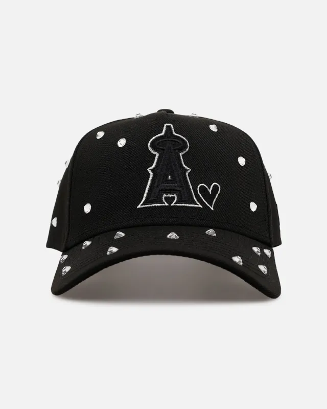 New Era Los Angeles Angels 'Black Satin Hearts' 9FORTY A-Frame Snapback Black made by New Era
