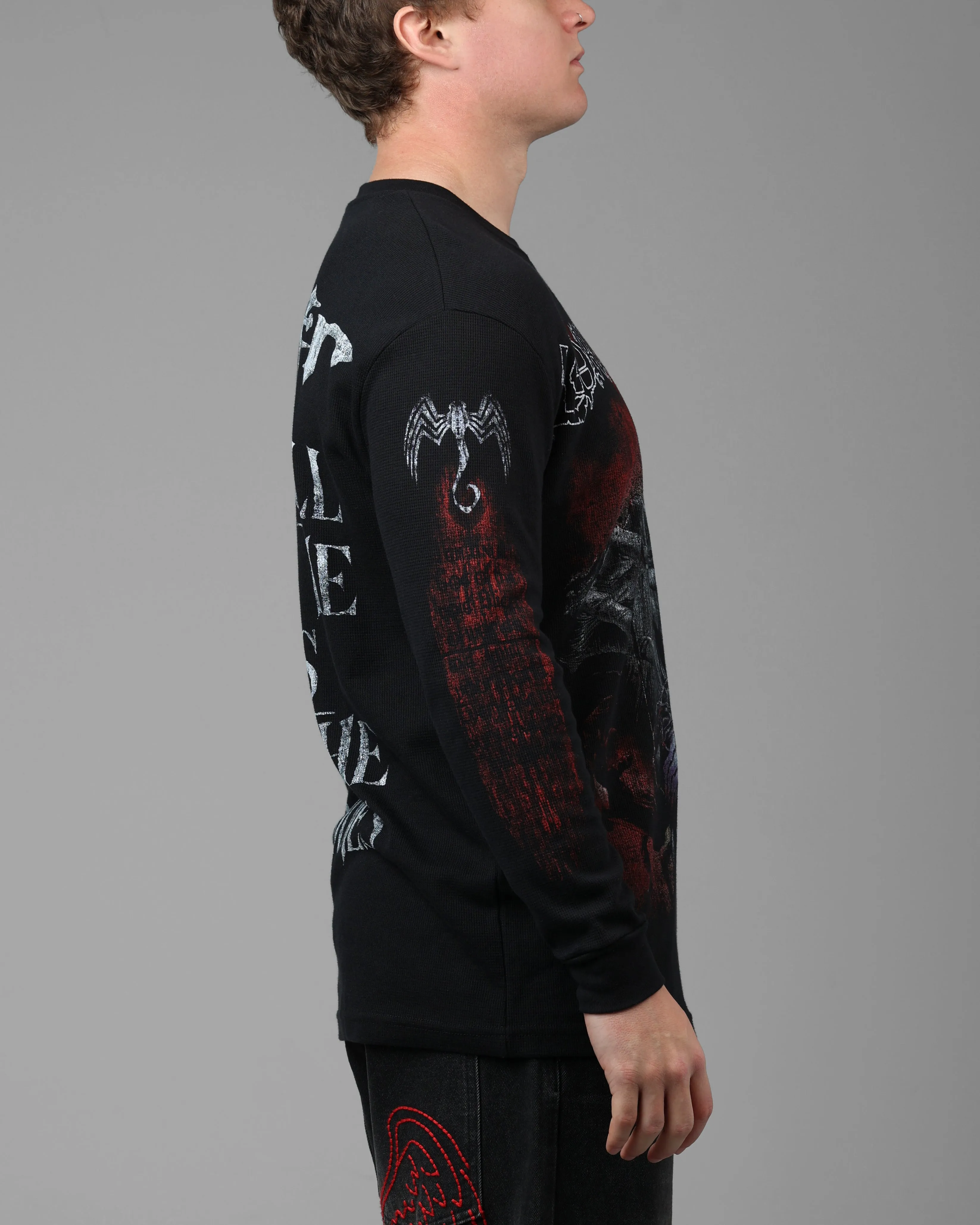 Loiter Marvel Knull Long Sleeve Waffle T-Shirt Black sold by Culture Kings product image thumbnail 4