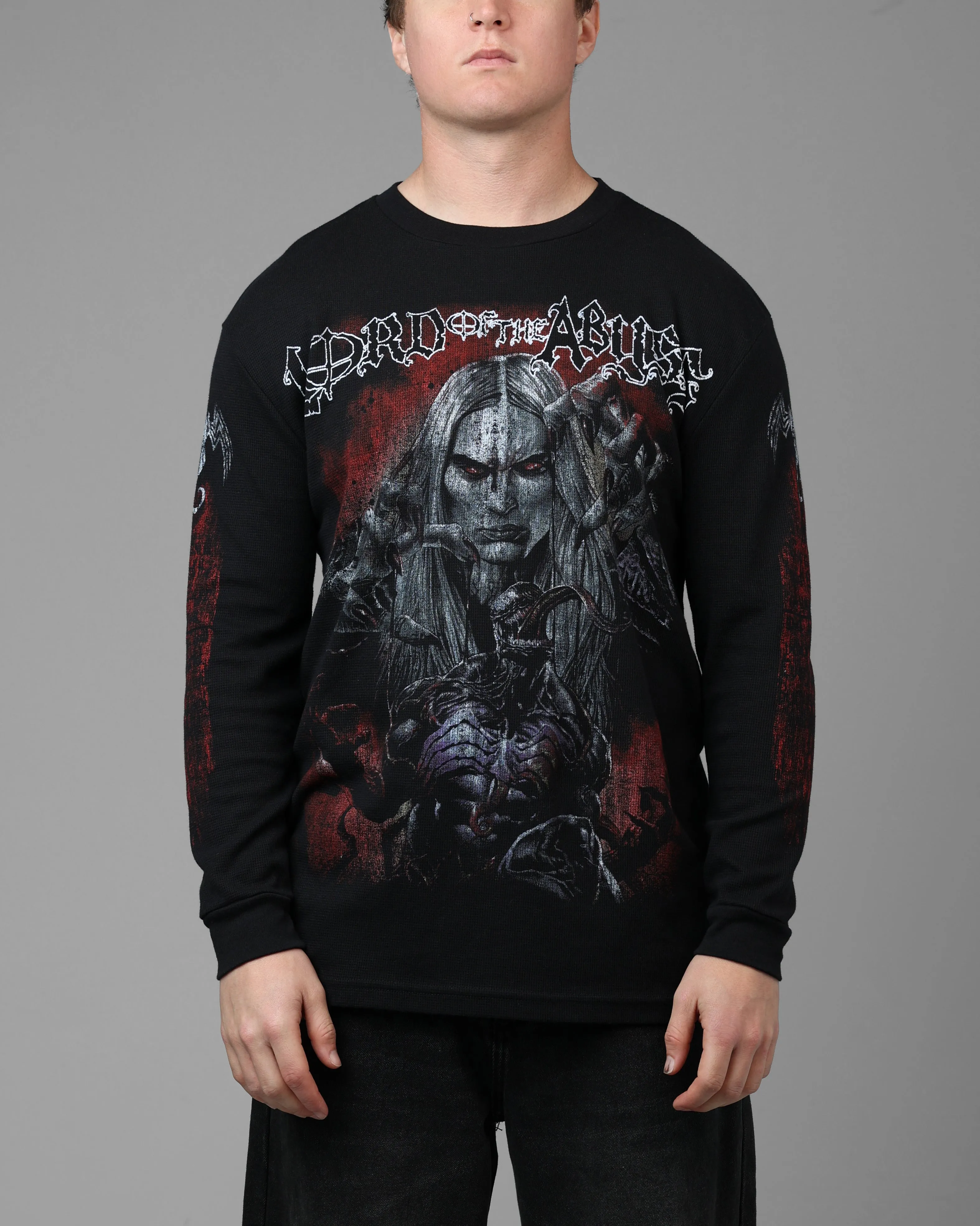 Loiter Marvel Knull Long Sleeve Waffle T-Shirt Black sold by Culture Kings