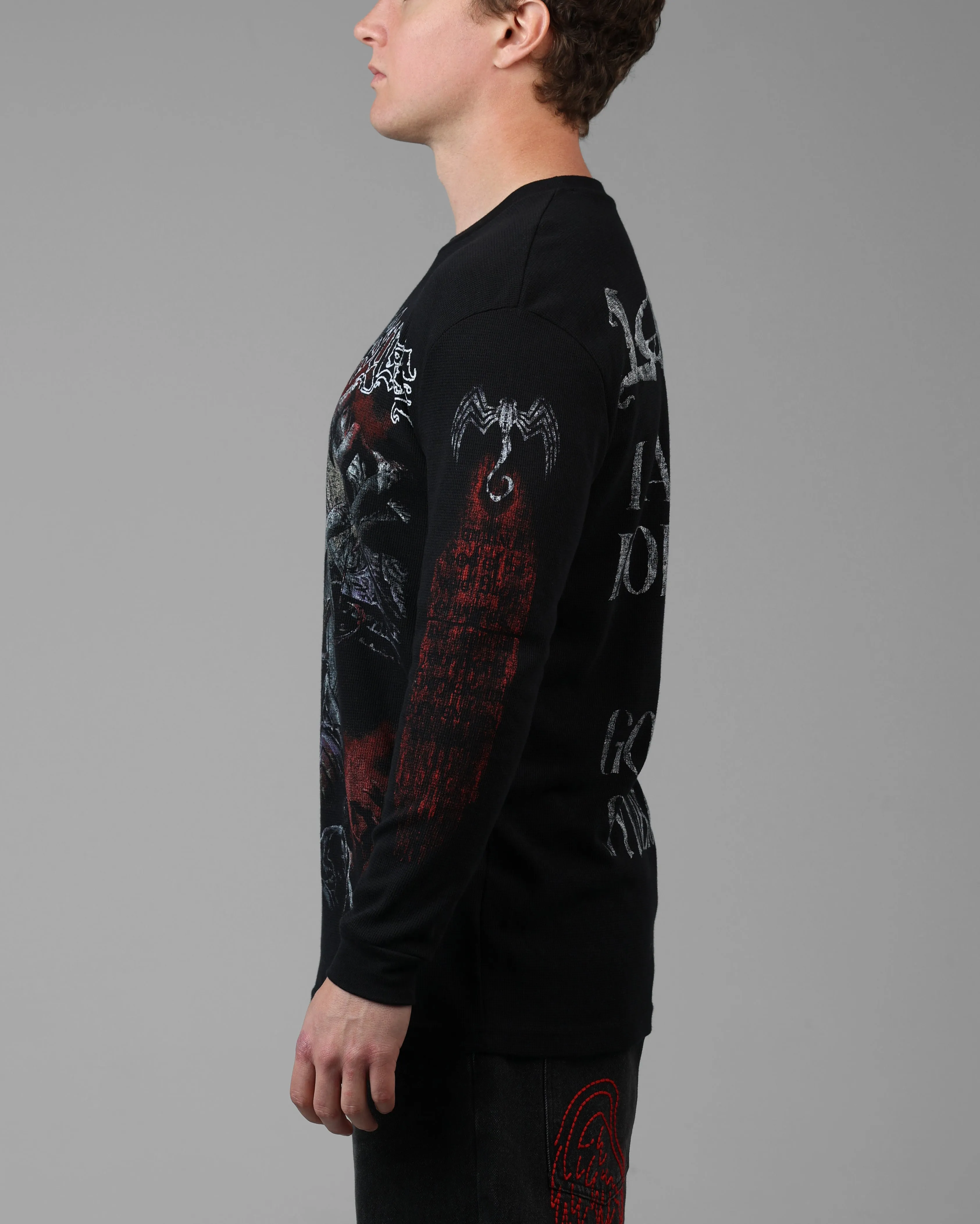 Loiter Marvel Knull Long Sleeve Waffle T-Shirt Black sold by Culture Kings product image thumbnail 5
