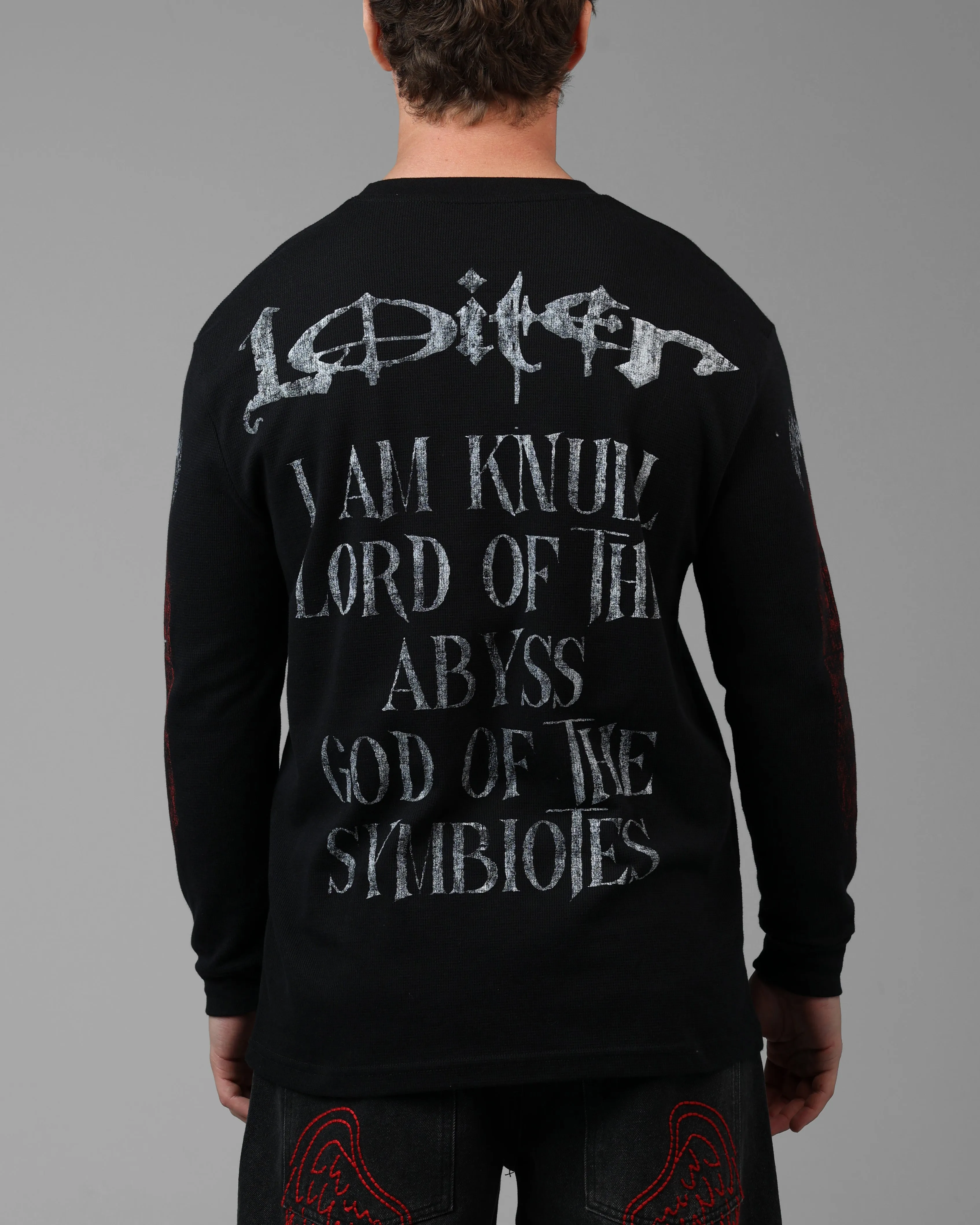 Loiter Marvel Knull Long Sleeve Waffle T-Shirt Black sold by Culture Kings product image thumbnail 2