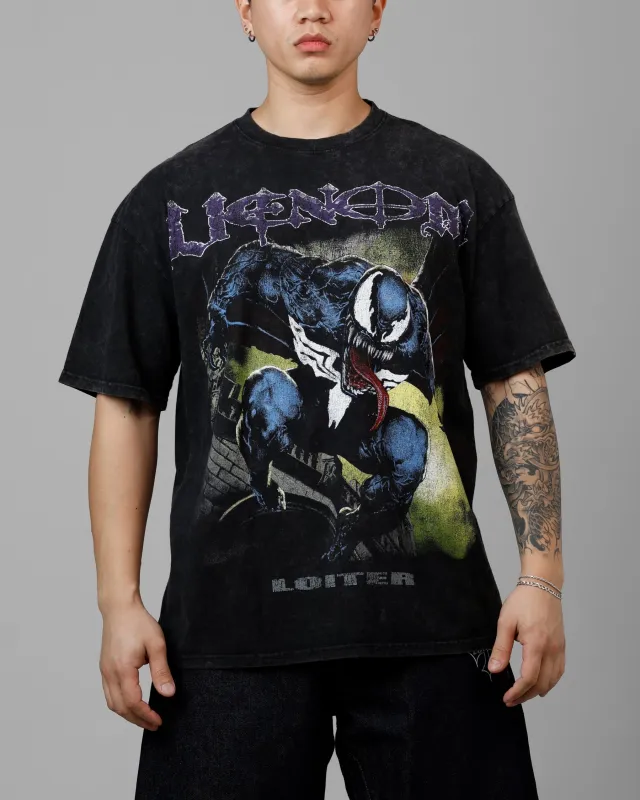 Loiter Marvel Venom Vintage T-Shirt Black Acidwash sold by Culture Kings