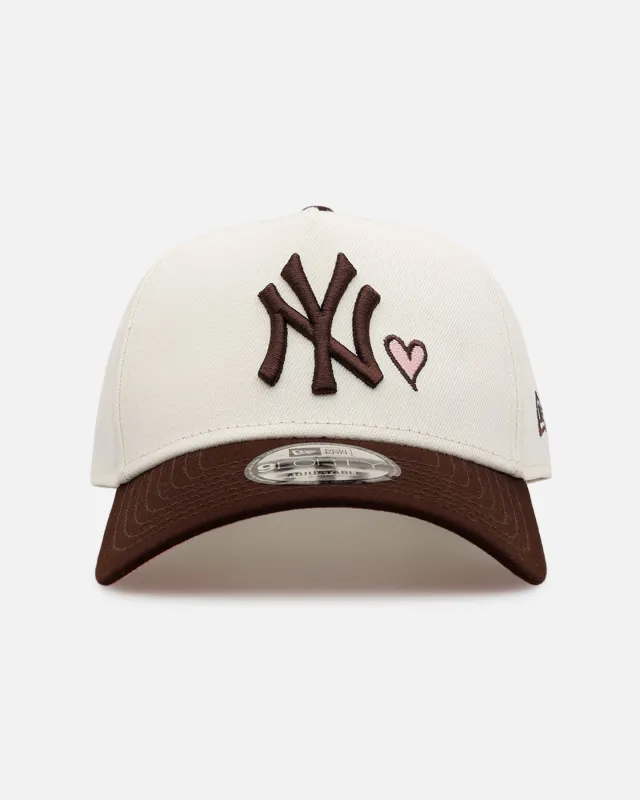 New Era New York Yankees 'Pink Satin Hearts Walnut' 9FORTY A-Frame Snapback Chrome/Walnut sold by Culture Kings