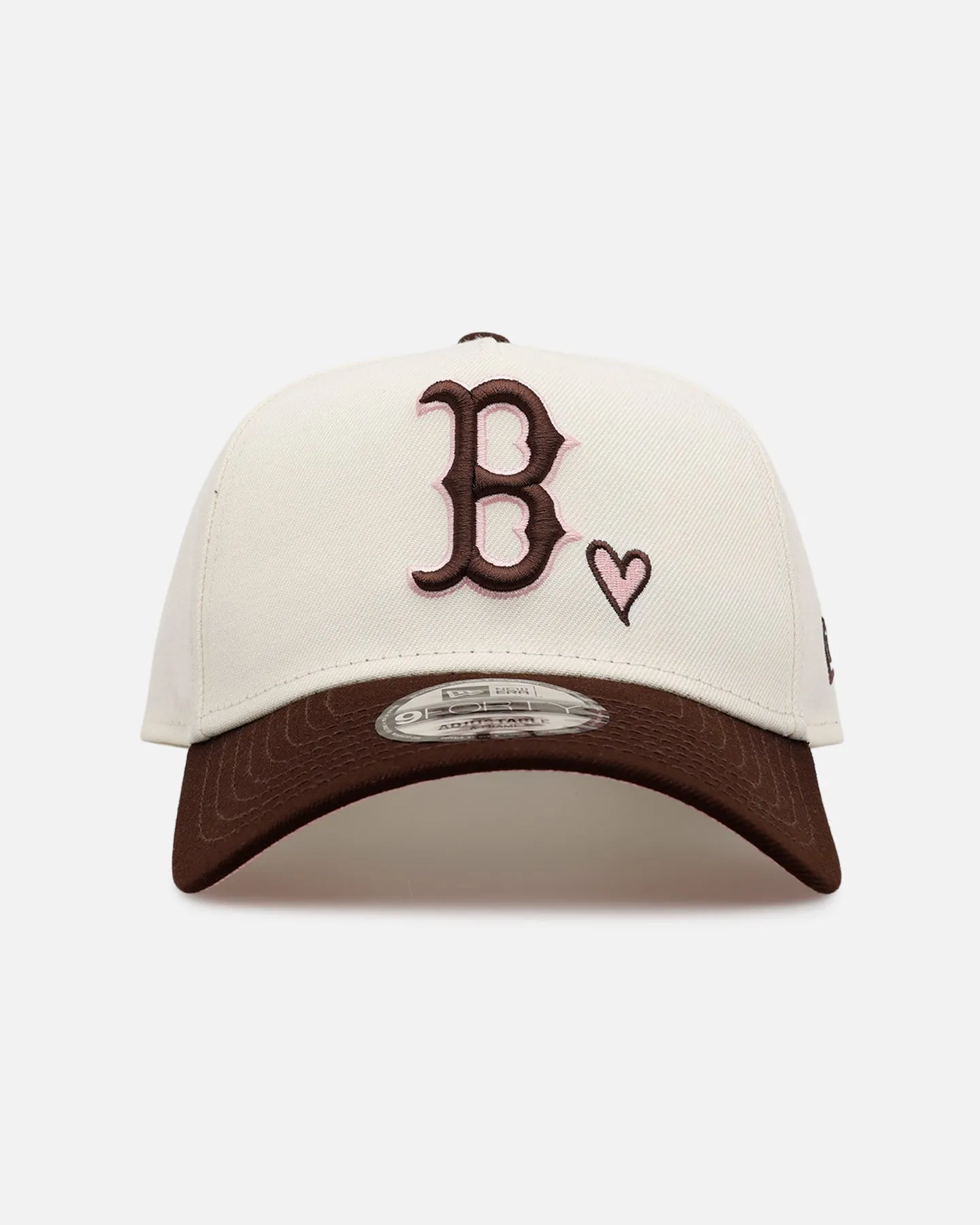 New Era Boston Red Sox 'Pink Satin Hearts Walnut' 9FORTY A-Frame Snapback Chrome/Walnut sold by Culture Kings
