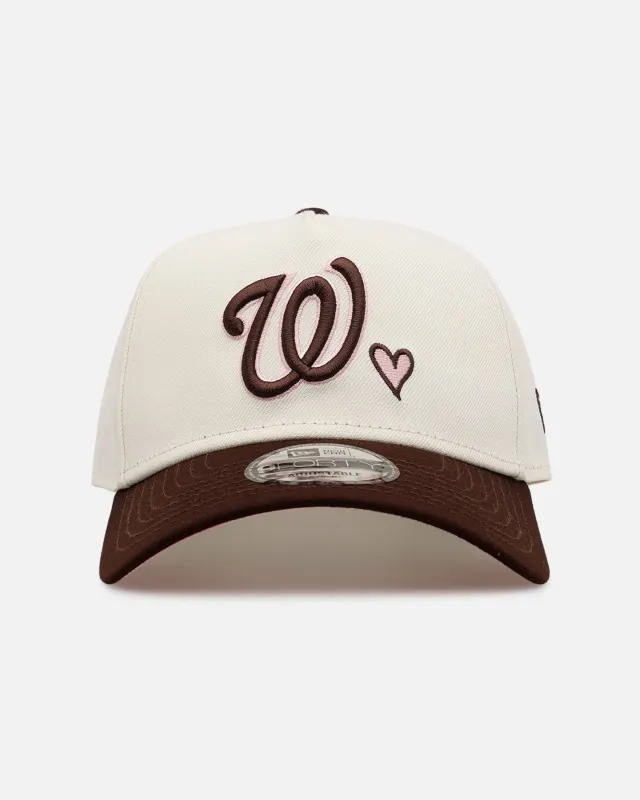 New Era Washington Nationals 'Pink Satin Hearts Walnut' 9FORTY A-Frame Snapback Chrome/Walnut sold by Culture Kings