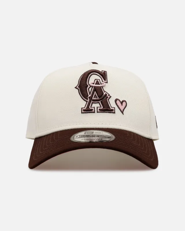 New Era Los Angeles Angels 'Pink Satin Hearts Walnut' 9FORTY A-Frame Snapback Chrome/Walnut sold by Culture Kings