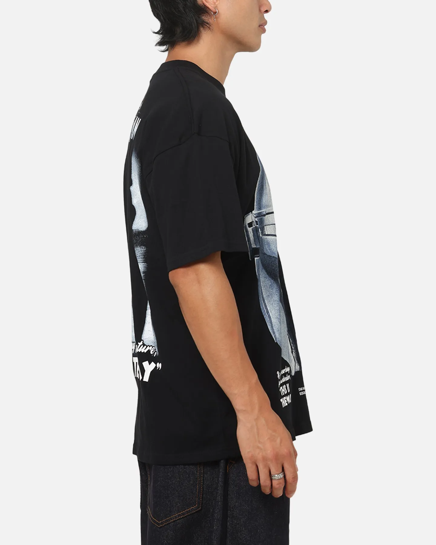 73Studio Star Wars Stand Off Glitter T-Shirt Black Acidwash sold by Culture Kings product image thumbnail 5