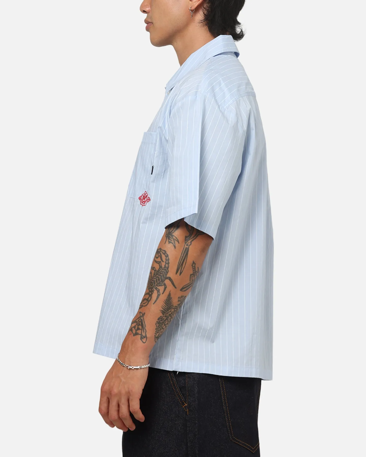 Carre Signature Rose Button Up Shirt Blue Pinstripe sold by Culture Kings product image thumbnail 5