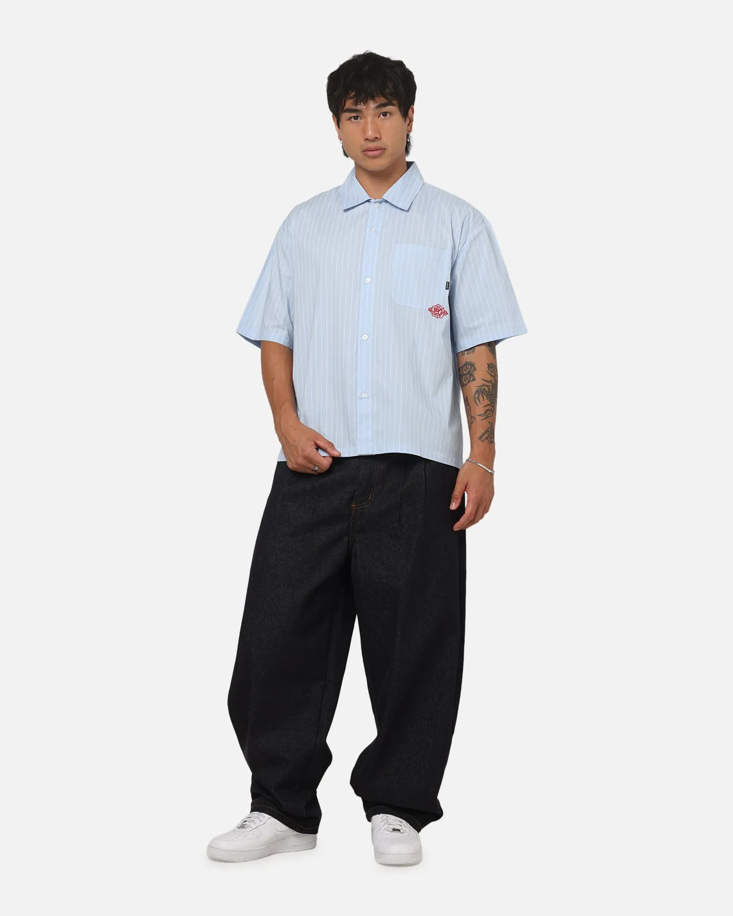 Carre Signature Rose Button Up Shirt Blue Pinstripe sold by Culture Kings product image thumbnail 2