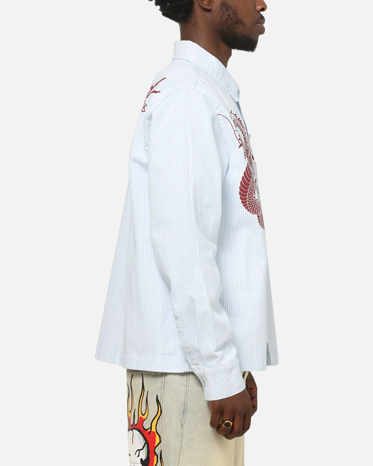 Ed Hardy Euro Button Up Shirt Blue Pinstripe sold by Culture Kings product image thumbnail 5