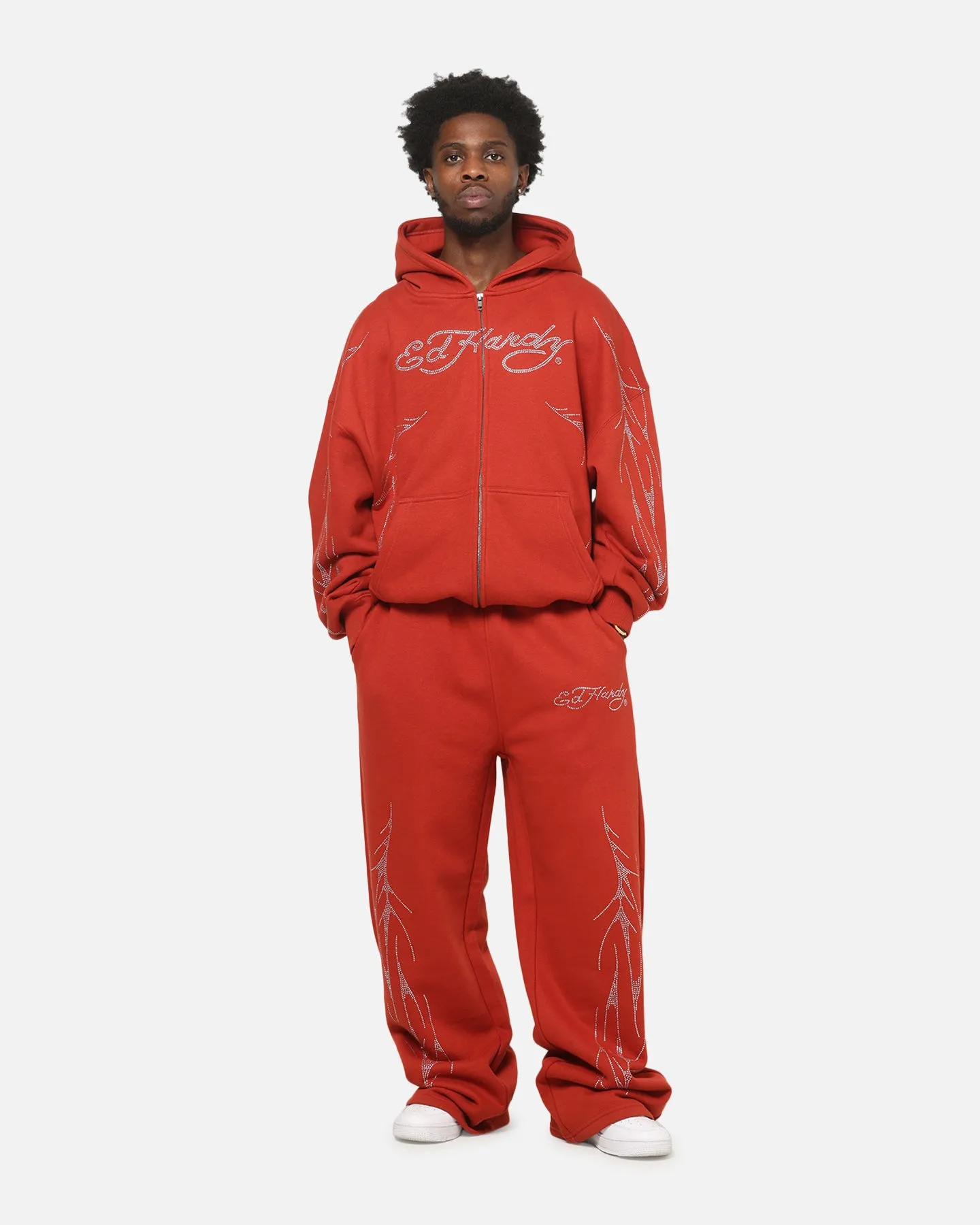 Ed Hardy Cyber Rhinestone Zip-Up Hoodie Red sold by Culture Kings product image thumbnail 3