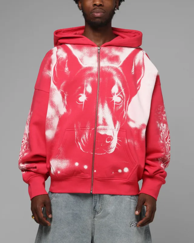 Loiter Dog Pound Airbrush Zip Hoodie Pink sold by Culture Kings
