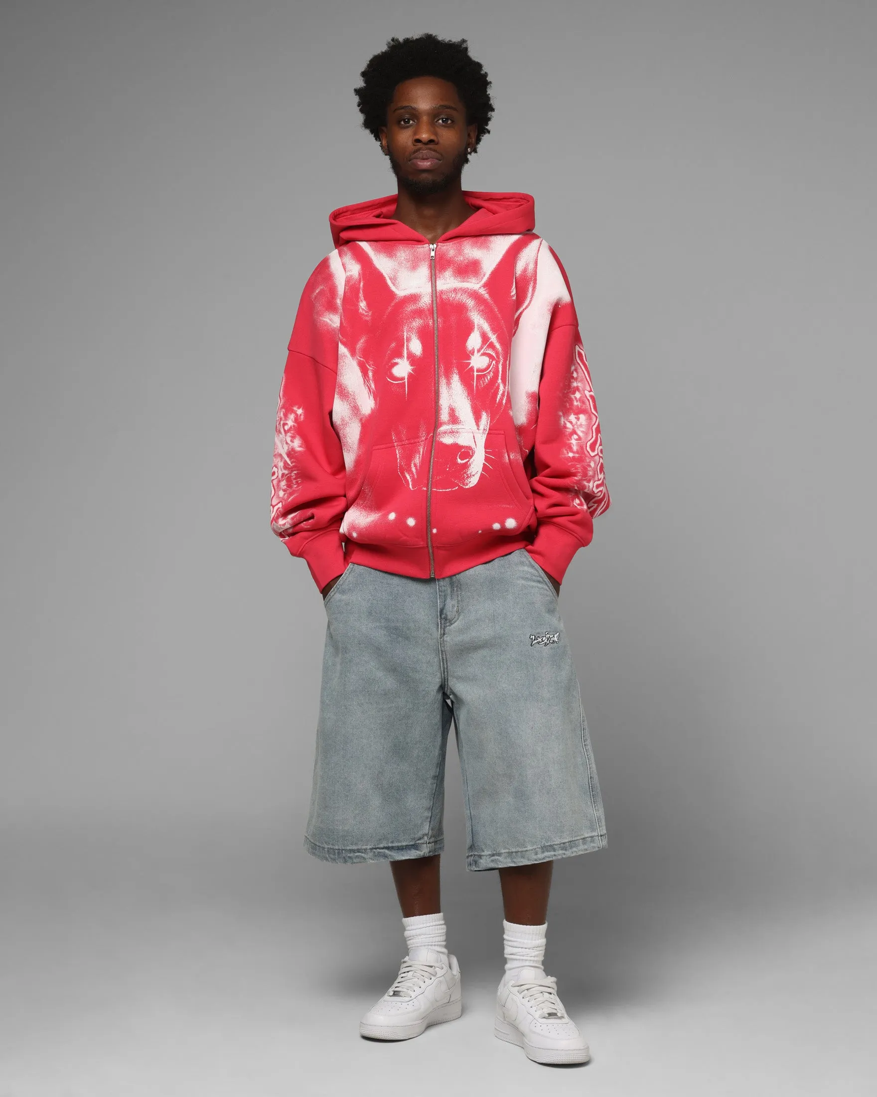 Loiter Dog Pound Airbrush Zip Hoodie Pink sold by Culture Kings product image thumbnail 3