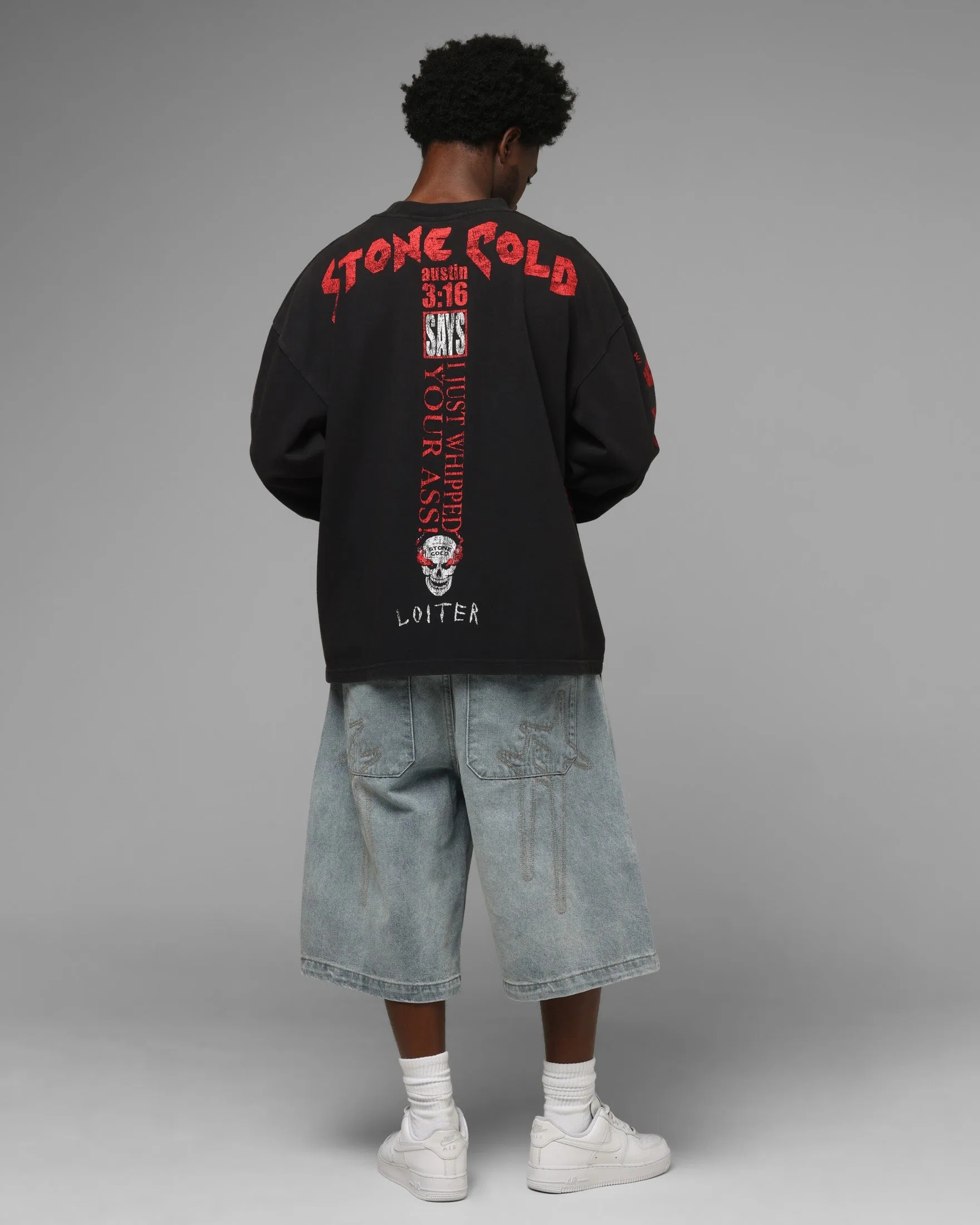 Loiter X WWE Stone Cold Long Sleeve T-Shirt Black sold by Culture Kings product image thumbnail 4