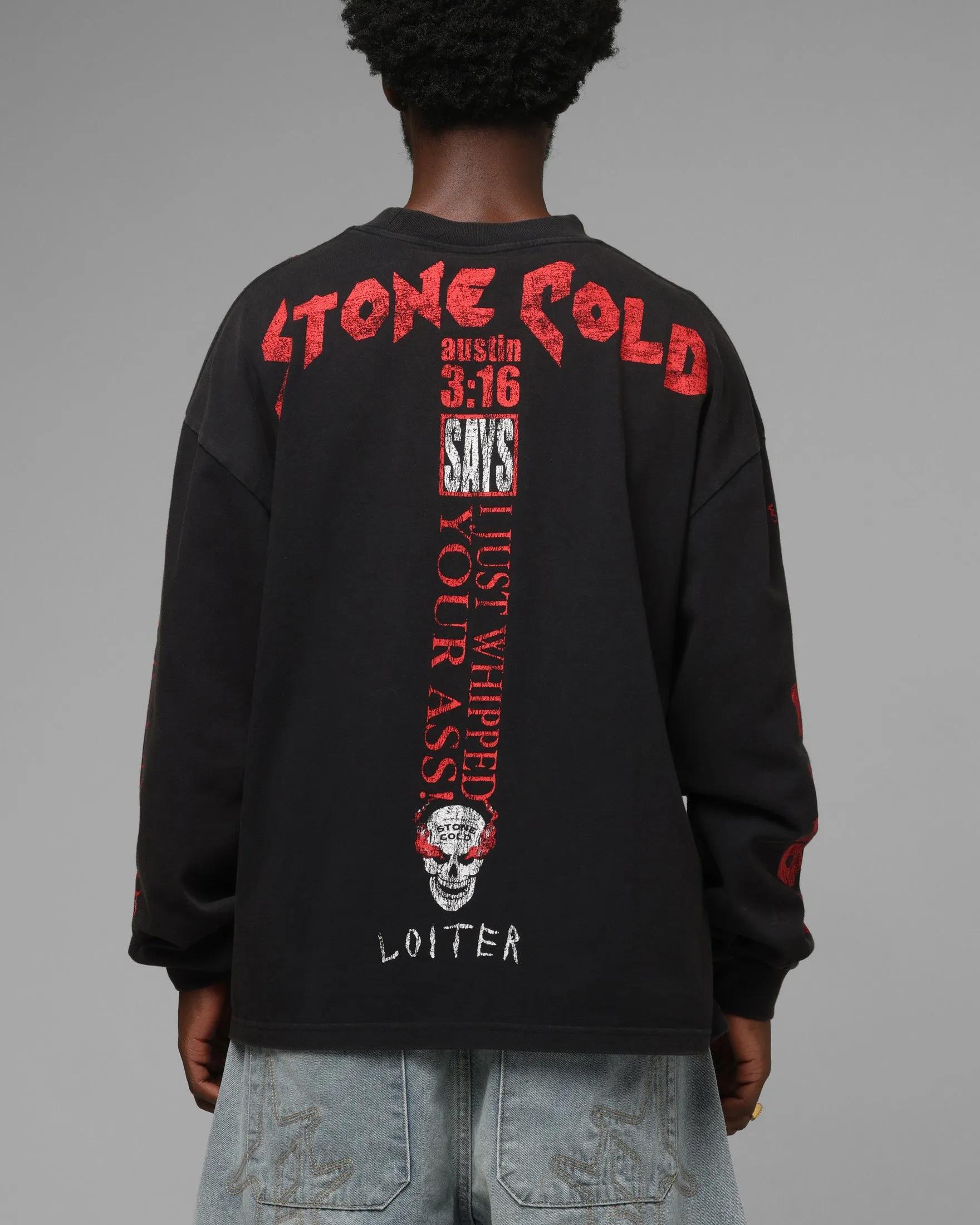 Loiter X WWE Stone Cold Long Sleeve T-Shirt Black sold by Culture Kings product image thumbnail 2