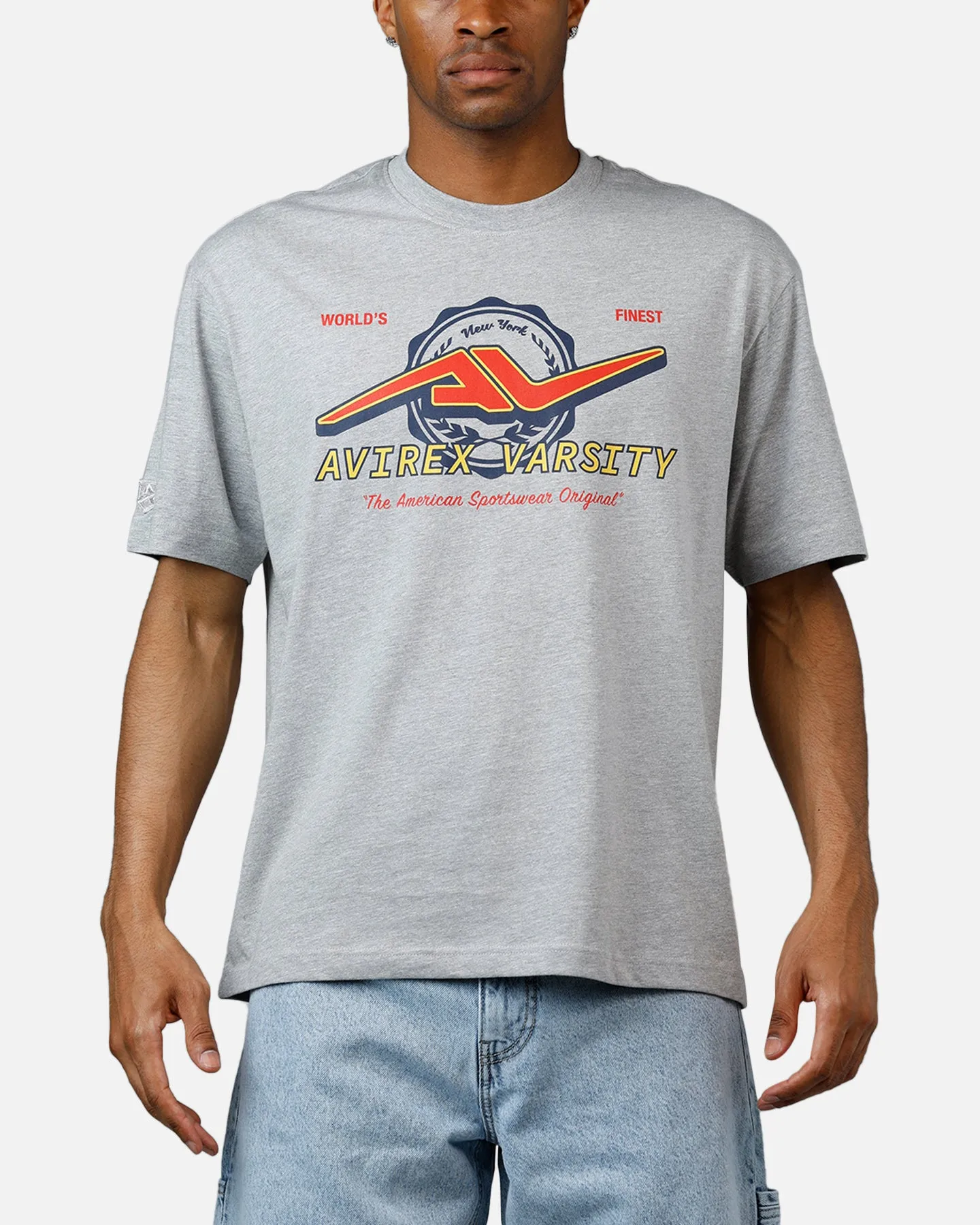Avirex University T-Shirt Heather Grey sold by Culture Kings
