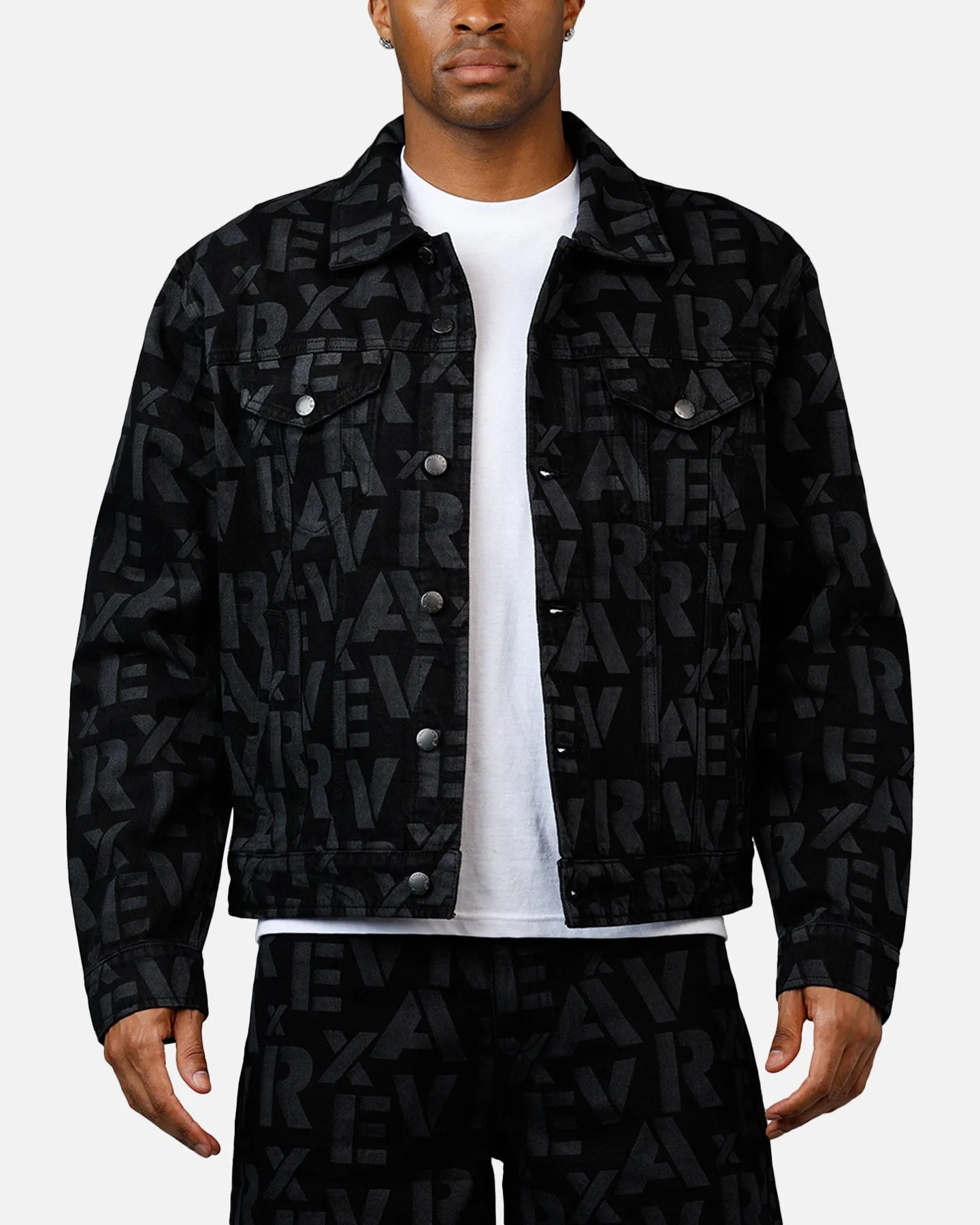 Avirex Monogram Denim Jacket Black sold by Culture Kings