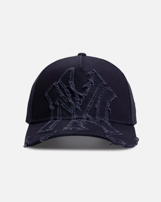 New Era New York Yankees 'Applique Distressed' 9FORTY A-Frame Snapback Navy made by New Era