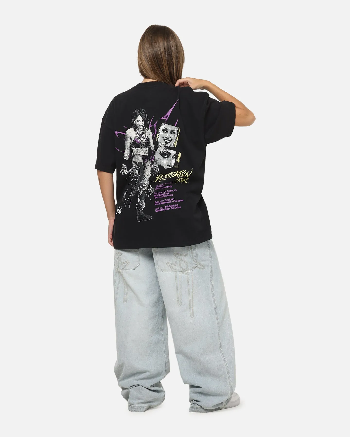 73Studio X WWE Rhea Ripley Vintage T-Shirt Black Acidwash sold by Culture Kings product image thumbnail 4