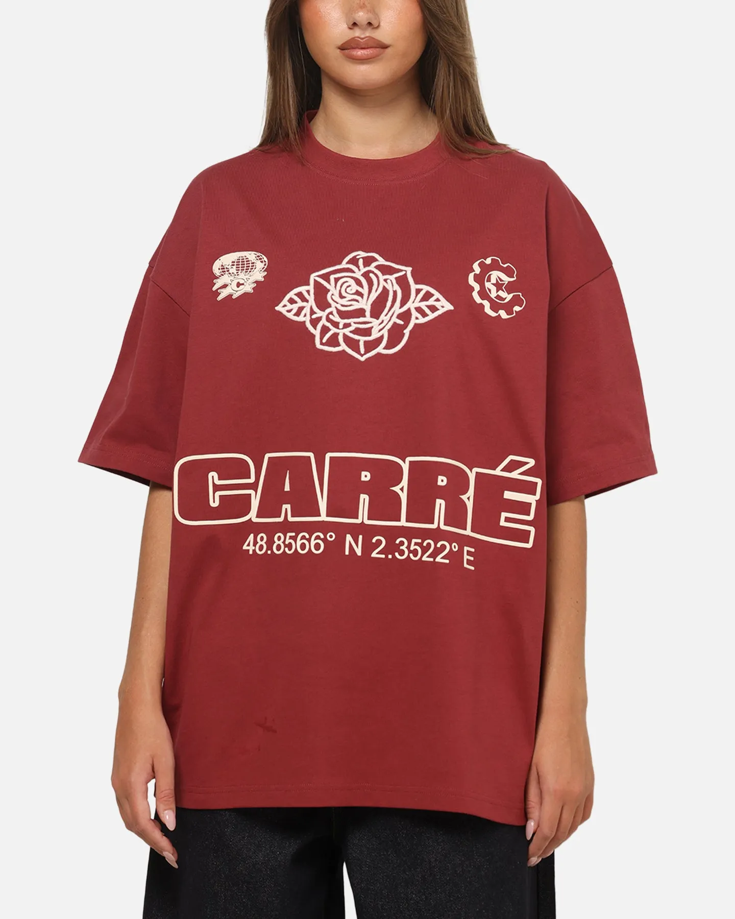Carre Coordinates T-Shirt Maroon sold by Culture Kings