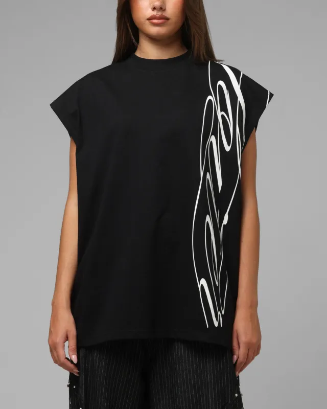 Loiter Script Muscle T-Shirt Black sold by Culture Kings