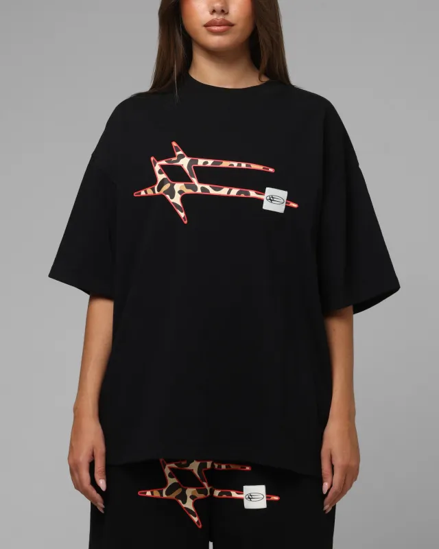 Loiter Hybrid Premium T-Shirt Black/Leopard sold by Culture Kings
