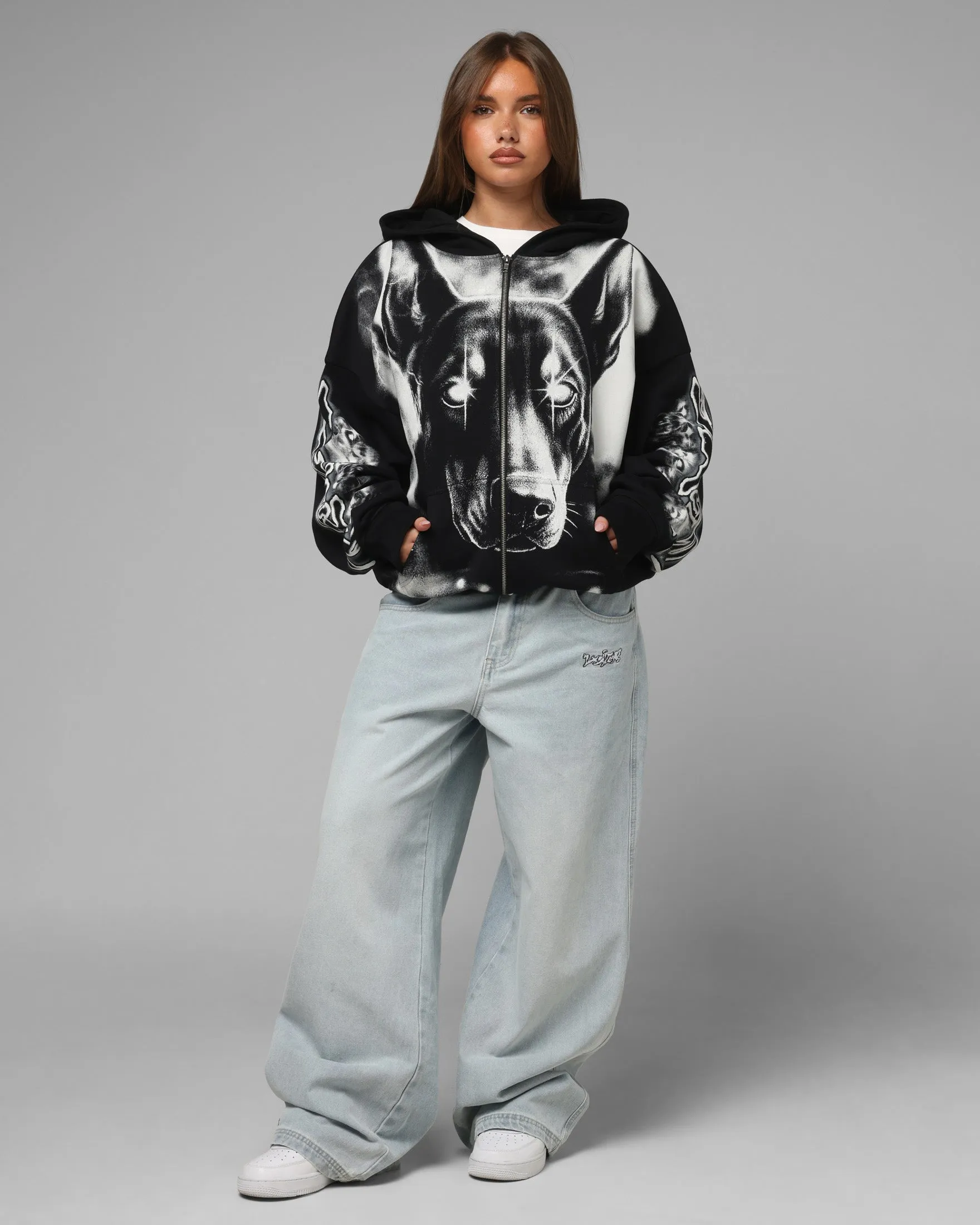 Loiter Dog Pound Airbrush Zip Hoodie Black sold by Culture Kings product image thumbnail 3