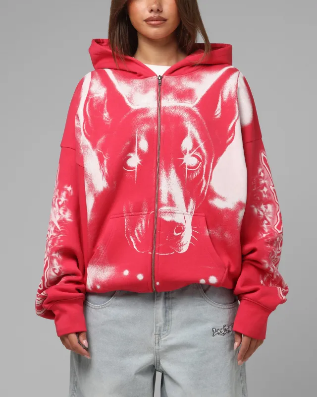 Loiter Dog Pound Airbrush Zip Hoodie Pink made by Culture Kings