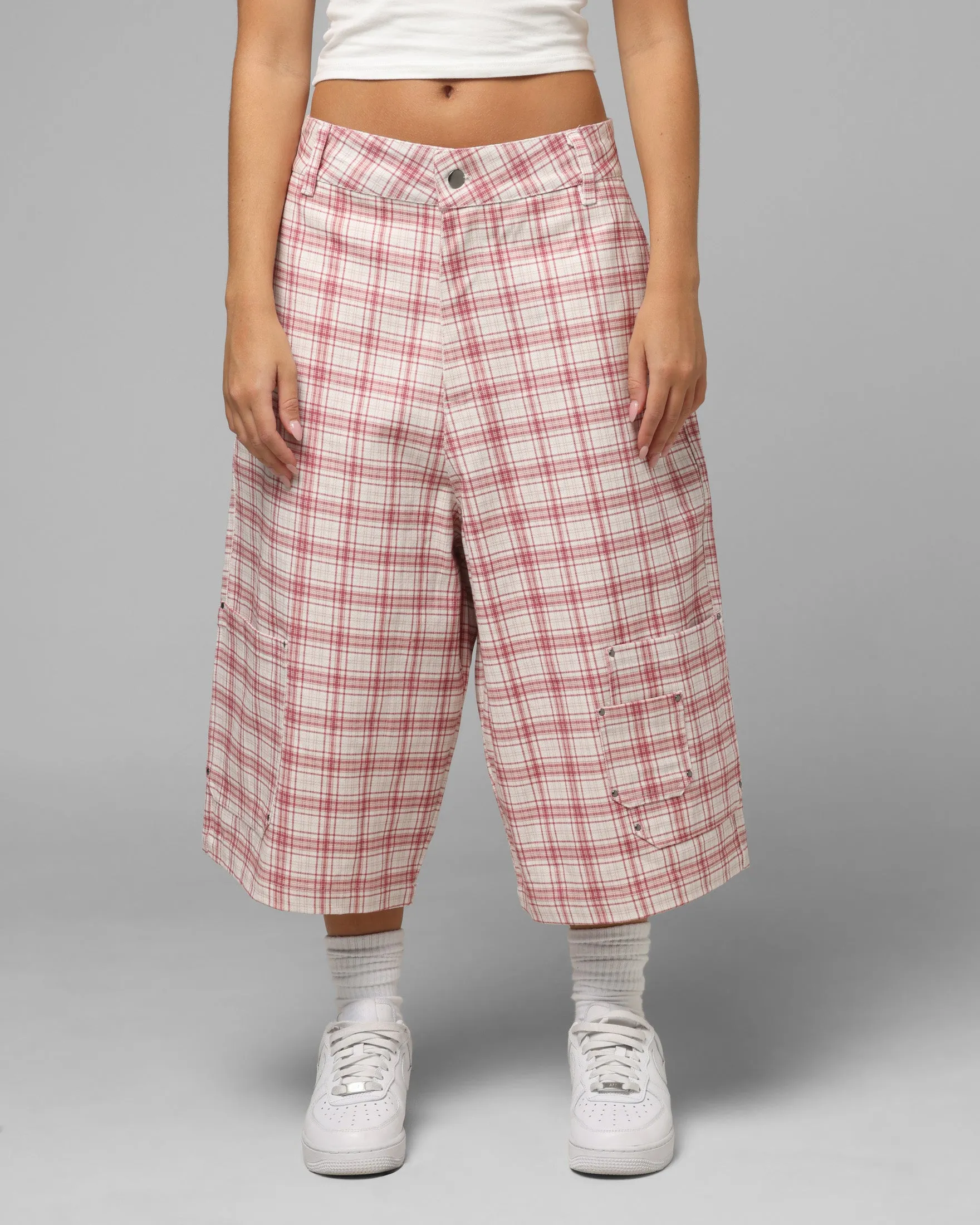 Loiter Utility Cargo Shorts Pink Check sold by Culture Kings product image thumbnail 5