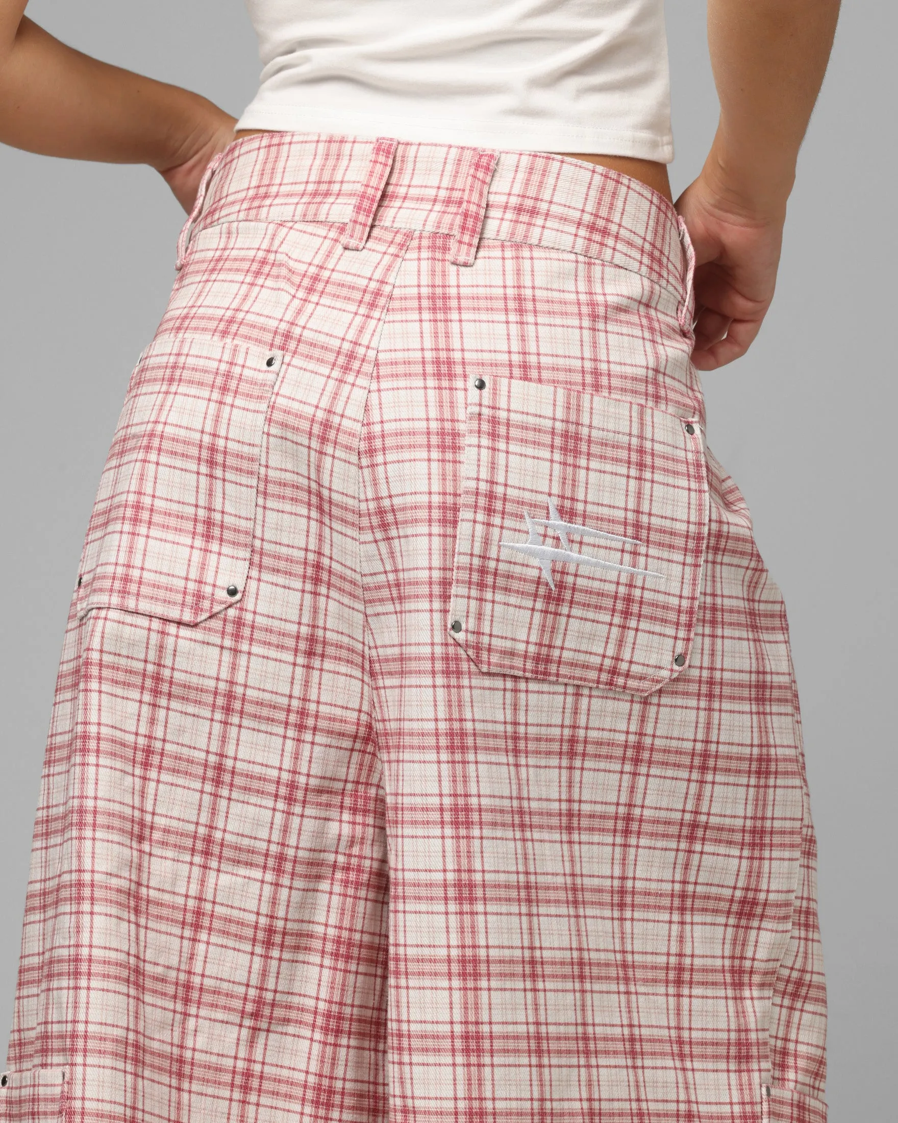Loiter Utility Cargo Shorts Pink Check sold by Culture Kings product image thumbnail 3