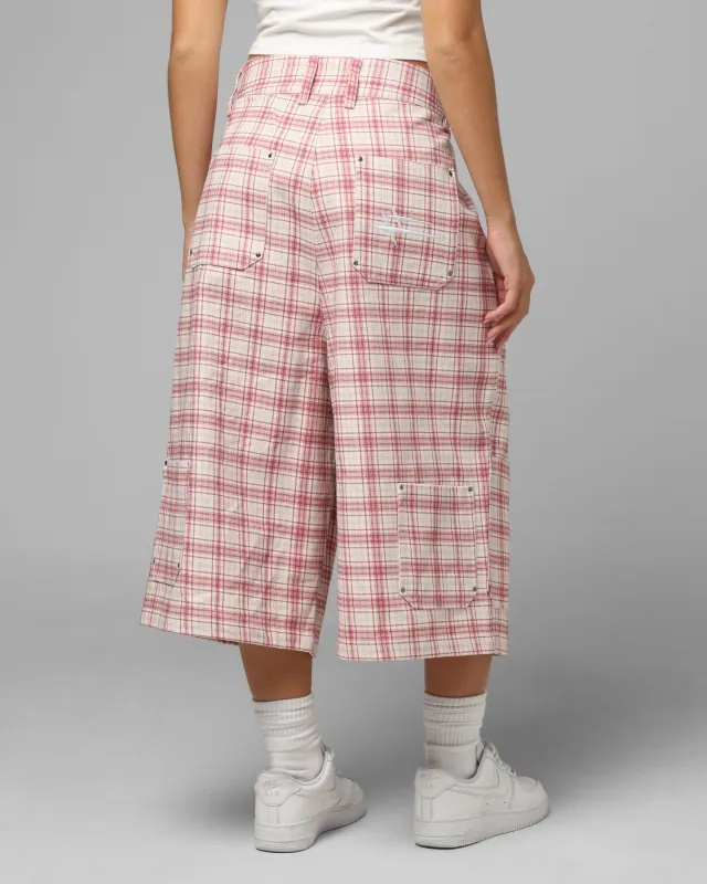 Loiter Utility Cargo Shorts Pink Check sold by Culture Kings