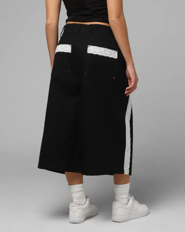 Loiter Lace Jorts Black made by Culture Kings