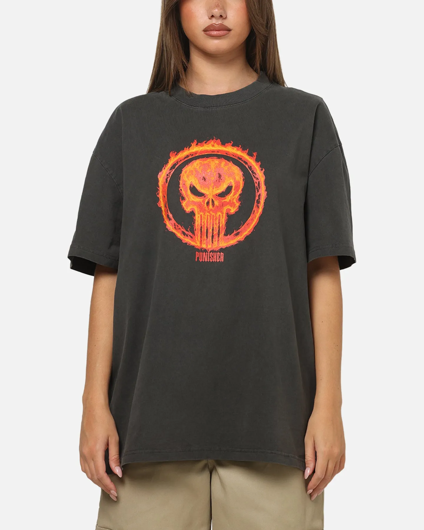 73Studio Marvel Punisher Flames Heavy T-Shirt Black Wash sold by Culture Kings product image thumbnail 2