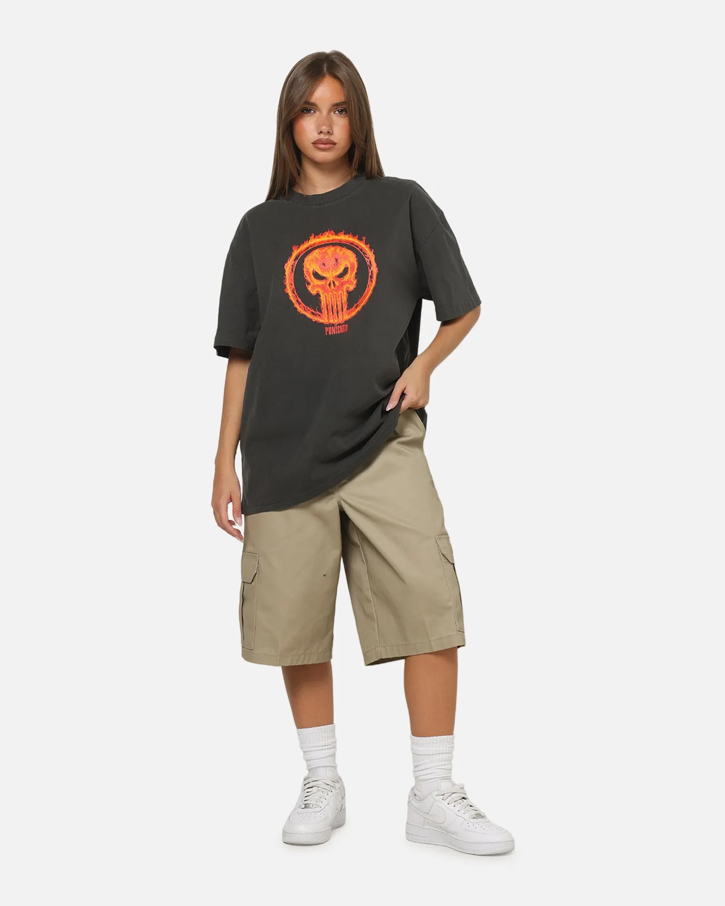 73Studio Marvel Punisher Flames Heavy T-Shirt Black Wash sold by Culture Kings product image thumbnail 4