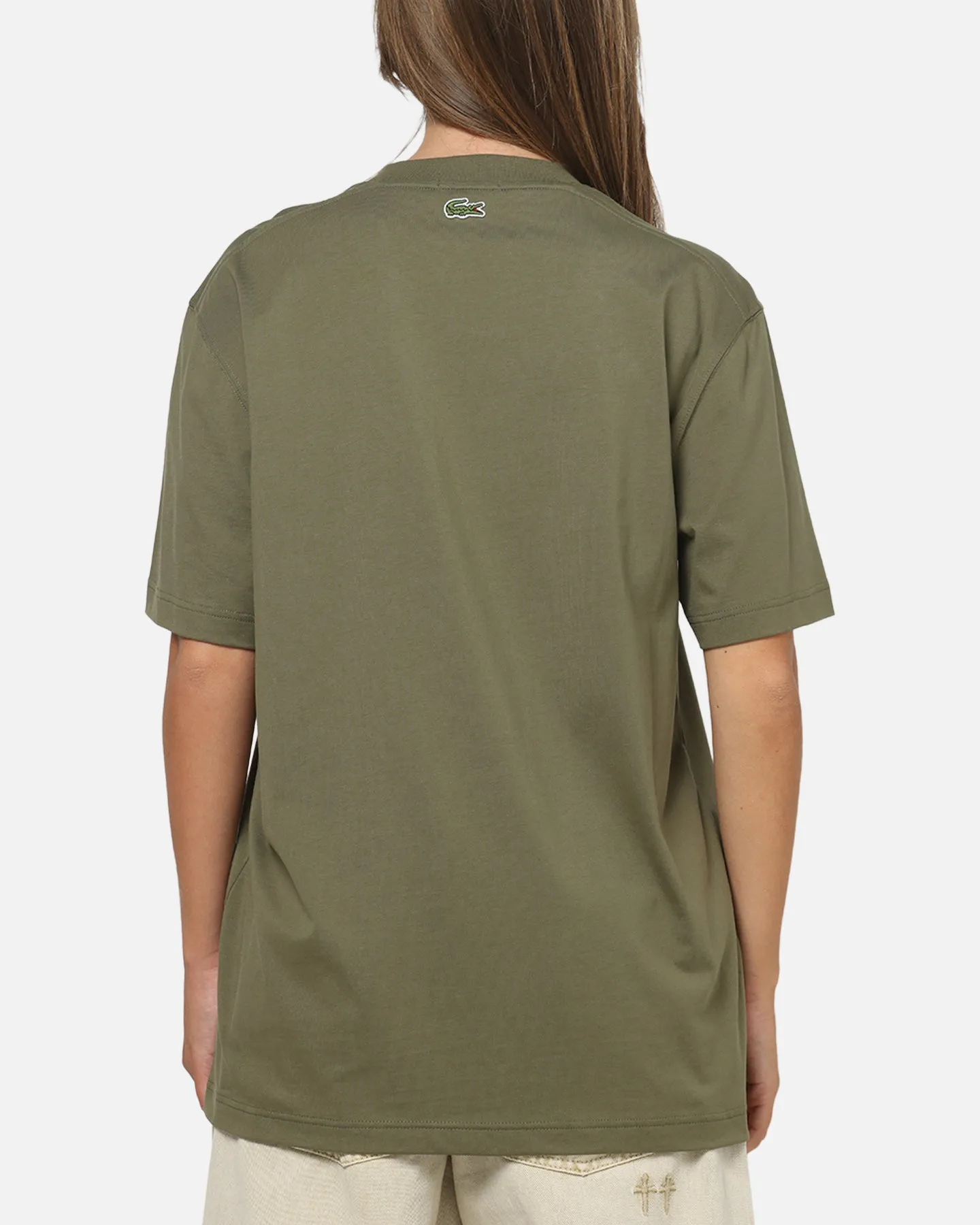 Lacoste Soft Branding Croc Logo T-Shirt Olive sold by Culture Kings product image thumbnail 3