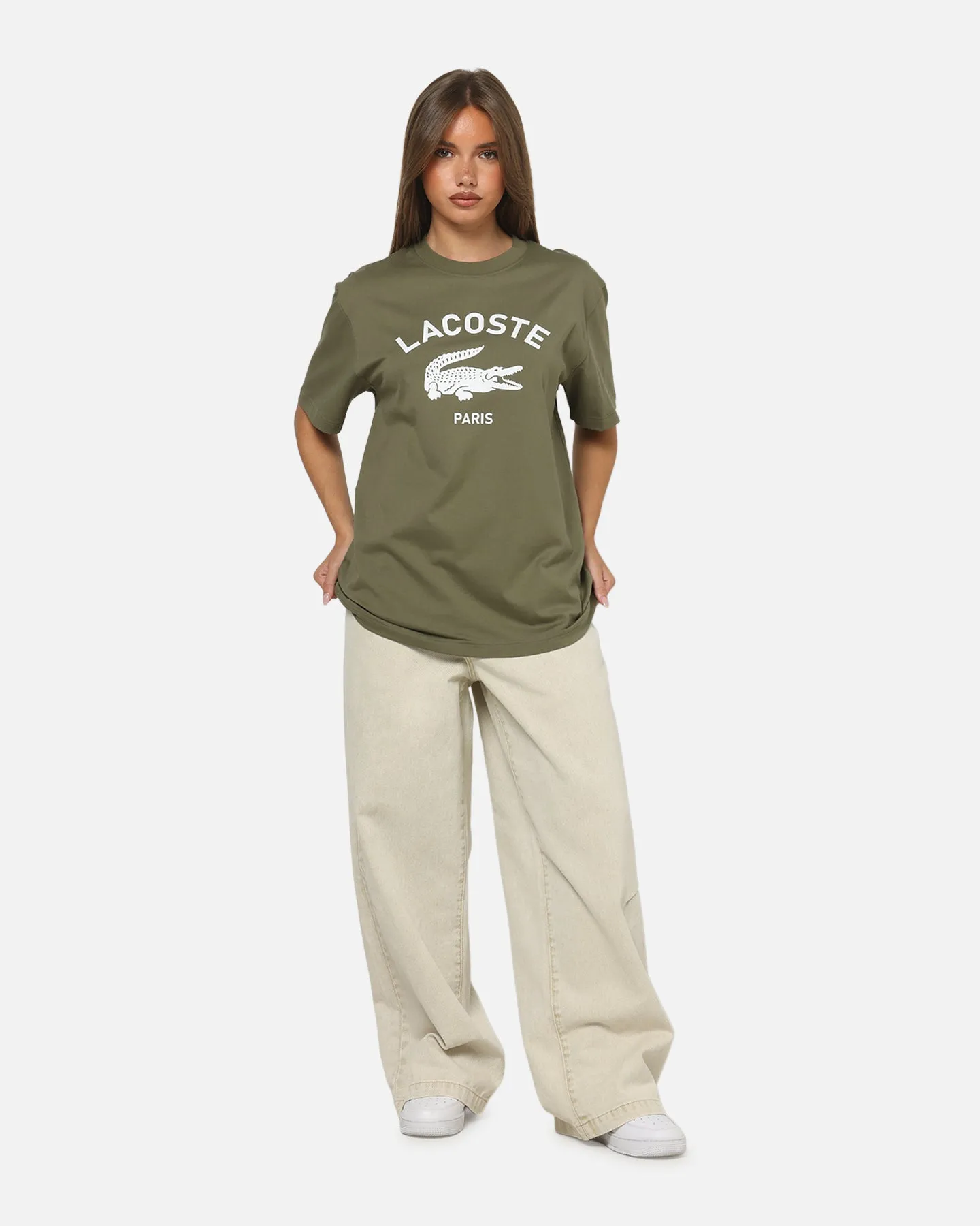 Lacoste Soft Branding Croc Logo T-Shirt Olive sold by Culture Kings product image thumbnail 2