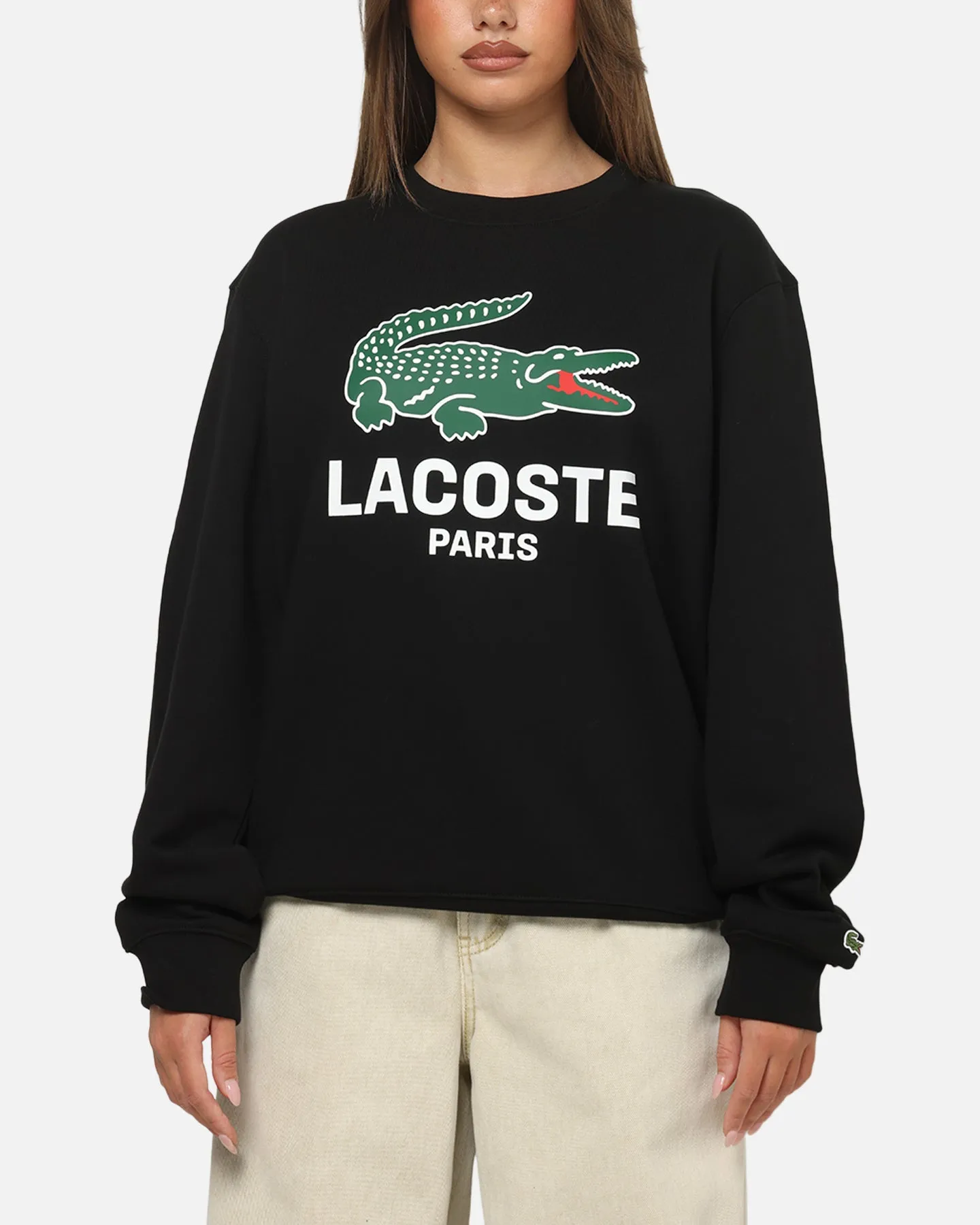 Lacoste Originals Croc Graphic Crewneck Black sold by Culture Kings