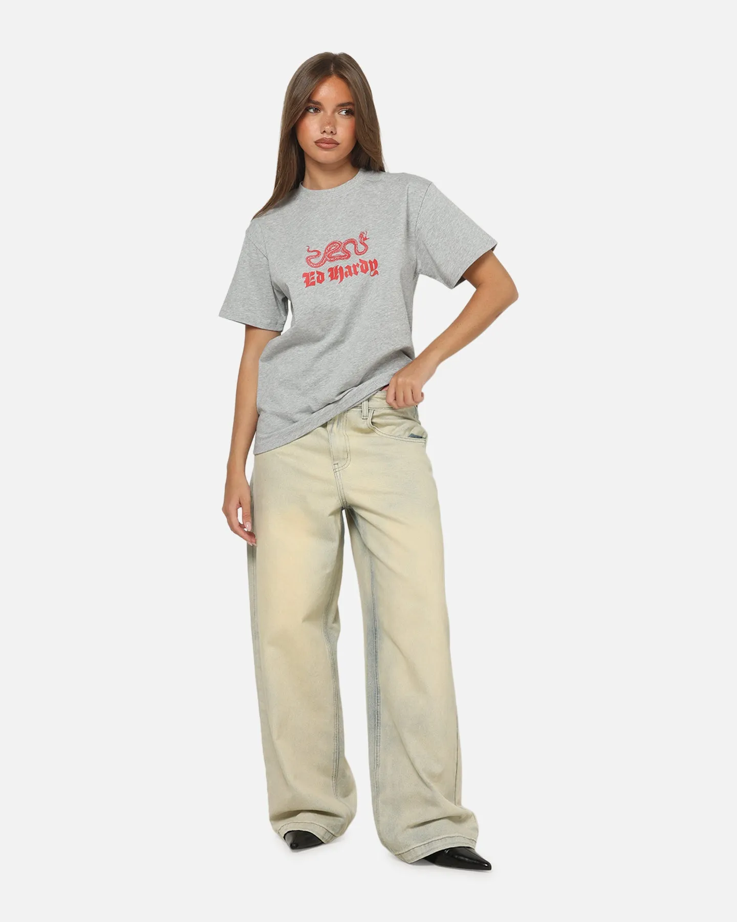 Ed Hardy Venom Fitted T-Shirt Grey Marle sold by Culture Kings product image thumbnail 2