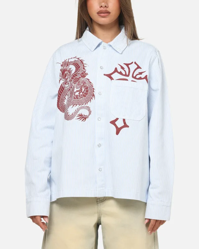 Ed Hardy Euro Button Up Shirt Blue Pinstripe sold by Culture Kings