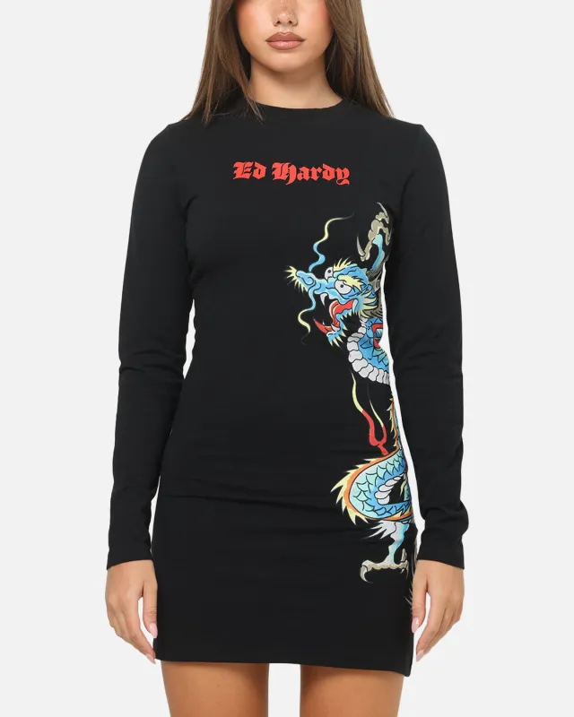 Ed Hardy Women's Dragon Long Sleeve Mini Dress Black sold by Culture Kings
