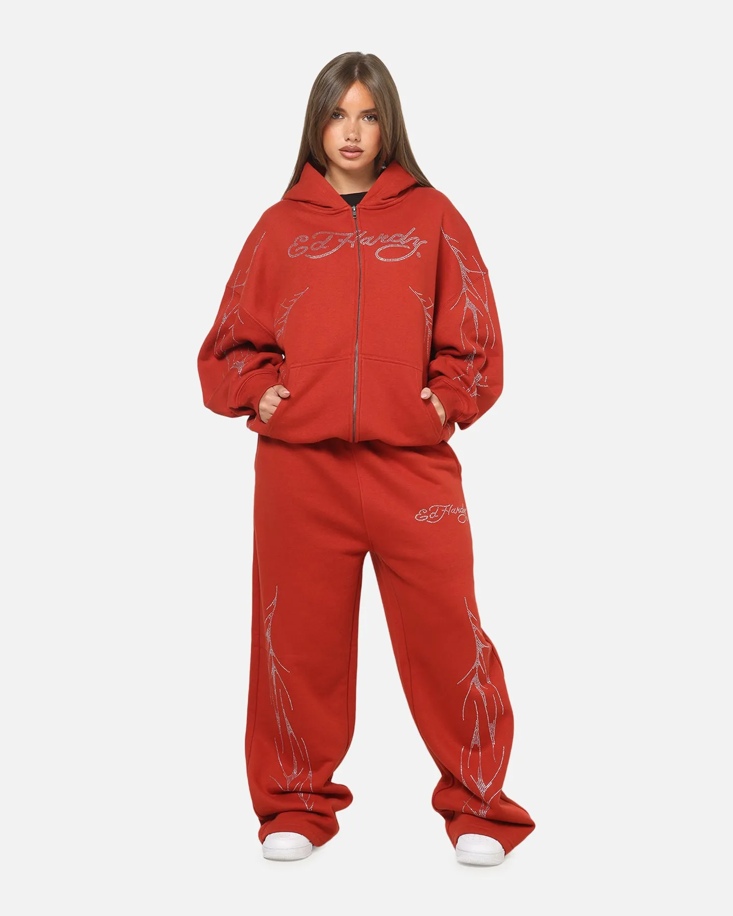 Ed Hardy Cyber Rhinestone Zip-Up Hoodie Red sold by Culture Kings product image thumbnail 3