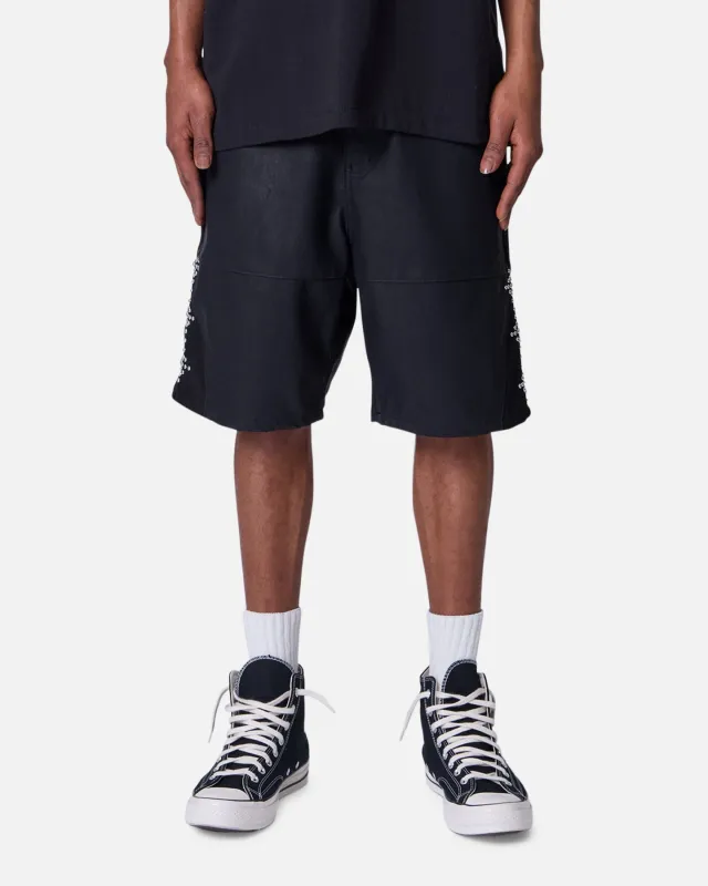 MNML Ultra Baggy Stud Leather Shorts Black sold by Culture Kings