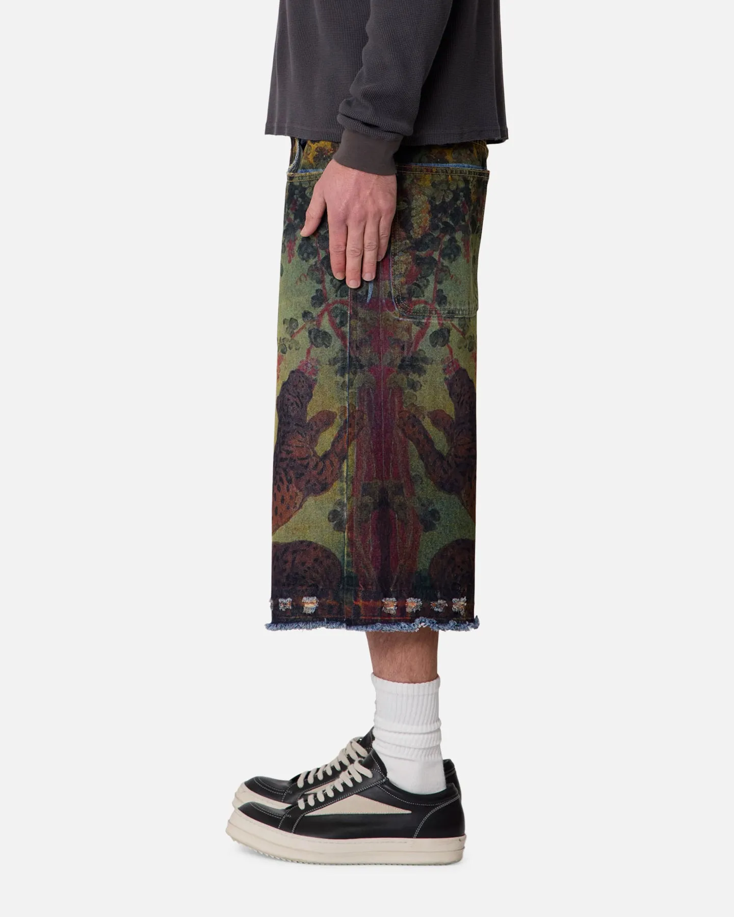 MNML Ultra Baggy Leopard Denim Shorts Multi sold by Culture Kings product image thumbnail 3