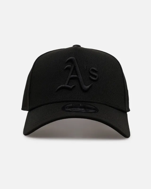 New Era Oakland Athletics 'Easy Black' 9FORTY A-Frame Snapback Black/Black made by Culture Kings