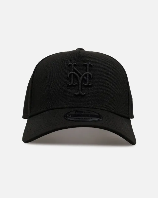 New Era New York Mets 'Easy Black' 9FORTY A-Frame Snapback Black/Black made by Culture Kings