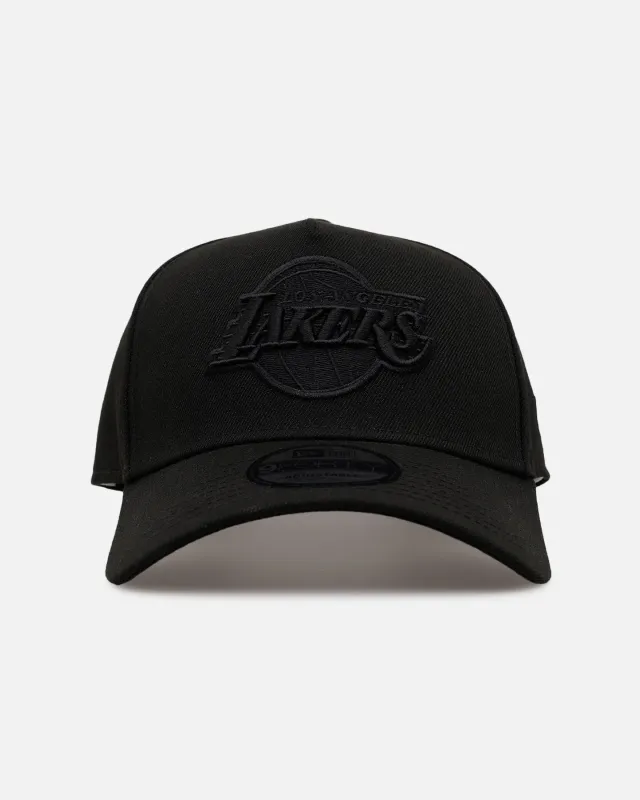 New Era Los Angeles Lakers 'Easy Black' 9FORTY A-Frame Snapback Black/Black sold by Culture Kings