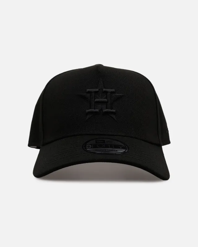 New Era Houston Astros 'Easy Black' 9FORTY A-Frame Snapback Black/Black sold by Culture Kings